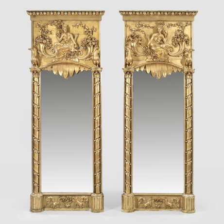 Imposantes Paar klassizistischer Pfeilerspiegel - фото 1