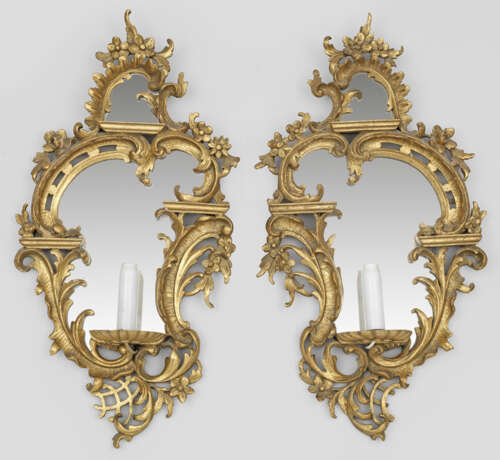 Paar Spiegelappliken im Rokoko-Stil - Foto 1