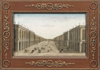 Guckkastenbild mit Ansicht von St. Petersburg