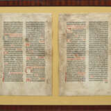 Zwei Inkunabel-Blätter aus einem "Missale Ratisponense" - Foto 1