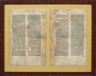 Zwei Inkunabel-Blätter aus einem "Missale Ratisponense"
