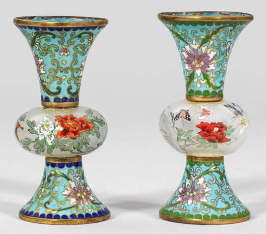 Zwei kleine Cloisonné-Vasen - Foto 1