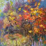 “Autumn etude” Canvas Acrylic paint Expressionist Landscape painting 2019 - photo 1