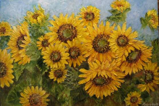 Painting “Solar sunflower”, Canvas, Oil paint, Realist, Still life, Ukraine, 2019 - photo 1
