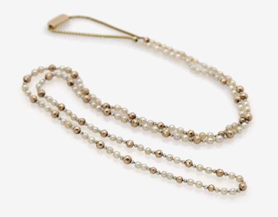 Perlenkette mit Goldkugeln - Foto 2