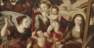 Maria mit dem Kind und dem Johannesknaben und den Personifikationen der Hoffnung und des Glaubens (Die drei christlichen Tugenden)