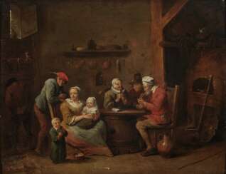 Bauernfamilie in der Küche