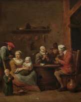 Bauernfamilie in der Küche