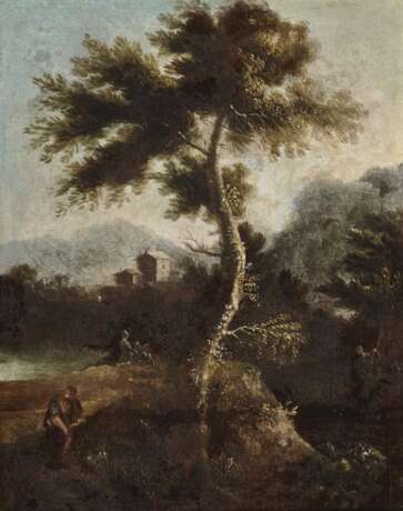Italien. Italien, 17. Jahrhundert. Baumlandschaft mit Figurenstaffage - Foto 1
