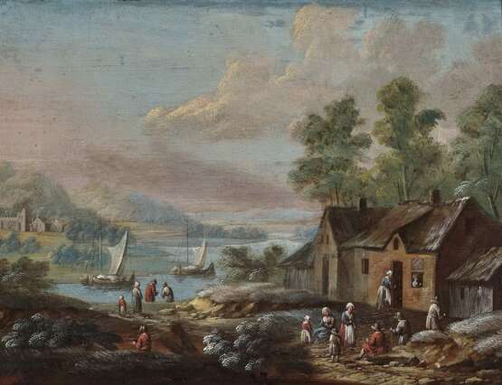 Niederlande. Niederlande, 17./18. Jahrhundert. Bauerngehöft mit Figurenstaffage - Foto 1