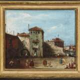 Guardi, Francesco 1712 Venedig - 1793 ebenda. Guardi, Francesco, Nachfolge . Venezianische Szene Im Vordergrund ein kleiner Platz mit Figurenstaffage - Foto 2