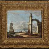Guardi, Francesco 1712 Venedig - 1793 ebenda. Guardi, Francesco, Nachfolge . Phantastische Hafenansicht mit antiker Ruine - Foto 2