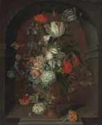 Jacob Campo Weyerman. Stillleben mit Blumen in einer Steinnische 