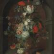 Stillleben mit Blumen in einer Steinnische - Archives des enchères