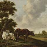 Kobell, второго января 1778 Делфшавен - 1814 Амстердам. Kobell, Ян II . Zwei Rinder auf der Weide - фото 1