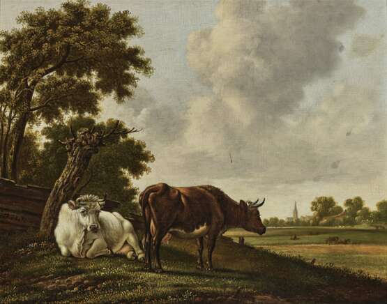 Kobell, Jan II 1778 Delfshaven - 1814 Amsterdam. Kobell, Jan II. Zwei Rinder auf der Weide - photo 1
