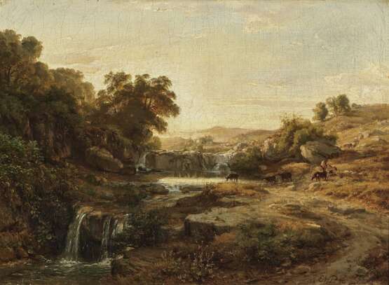 Pose, Edouard Guillaume 1812 Düsseldorf - 1878 Frankfurt am Main. Pose, Wilhelm Eduard. Südliche Landschaft mit Wasserfall - photo 1