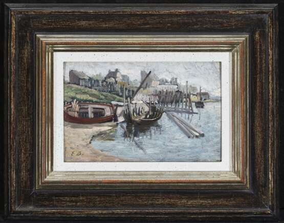 Boudin, Eugène 1824 Honfleur - 1898 Deauville. Boudin, Eugène. Zwei Boote im Hafen - Foto 2