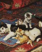 Julius Adam II. Katzenmutter mit vier Kätzchen 