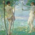 Adam und Eva Auf einer Anhöhe über weiter Landschaft stehend - Prix ​​des enchères