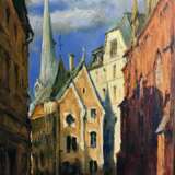 “Riga ( Riga )” Canvas Oil paint Impressionist Landscape painting 2015 - photo 1