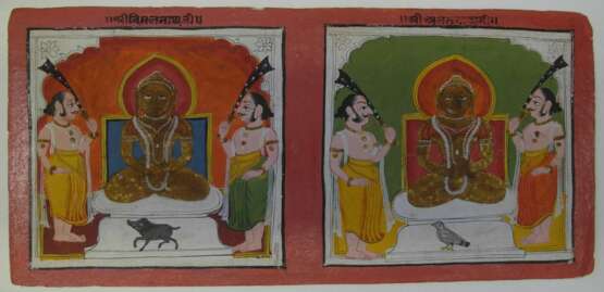 Sechzehn Jain Manuskriptseiten und Malereien mit Mahavira - фото 2