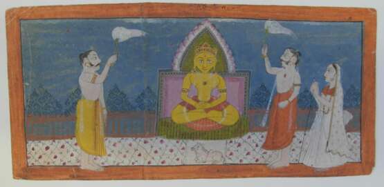 Sechzehn Jain Manuskriptseiten und Malereien mit Mahavira - фото 7