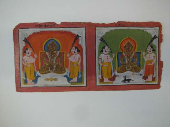 Sechzehn Jain Manuskriptseiten und Malereien mit Mahavira - photo 12