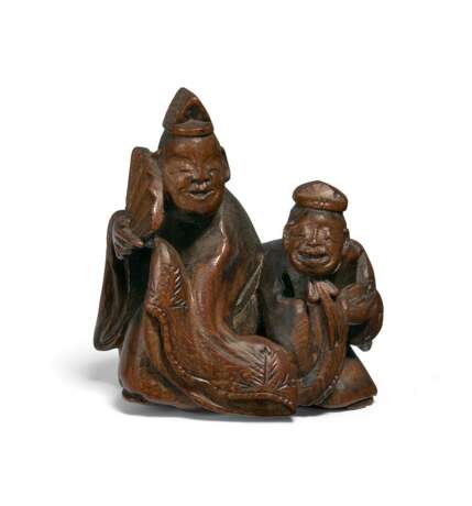 Netsuke: Zwei Manzai-Tänzer - photo 1