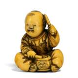 Netsuke: Sitzender karako mit Trommel - Foto 1