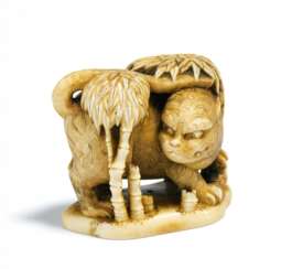 Netsuke: Tiger im Bambushain