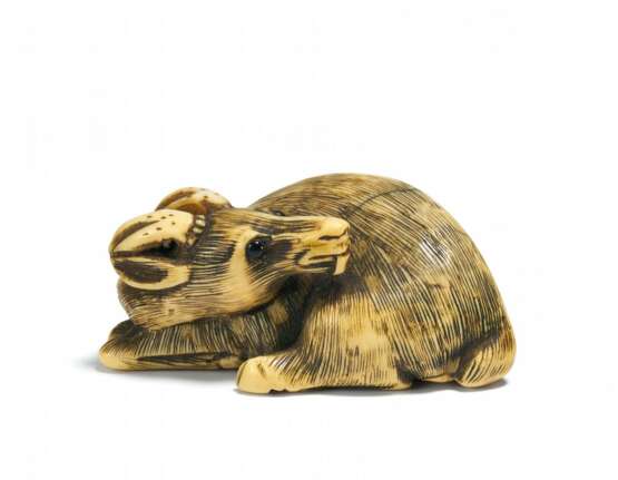 Netsuke: Liegender Shika-Hirsch - Foto 1