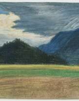 Blick ins Gebirge (über das Murnauer Moor). 1903