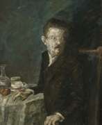 Oskar Coester. Herr im Anzug am Tisch. 1914