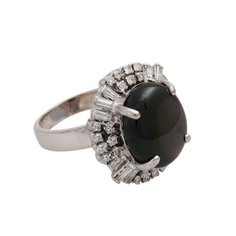 Ring mit schwarzem Sternsaphir ca. 10 ct, - photo 2