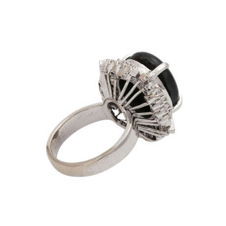 Ring mit schwarzem Sternsaphir ca. 10 ct, - photo 3