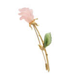 Brosche "Rose" mit Rosenquarzblüte, - photo 2