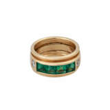 Ring mit 4 Smaragdcarrés zusammen ca. 1,2 ct, - photo 1