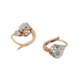 Paar Ohrhänger mit Altschliffdiamanten zusammen ca. 2,4 ct, - фото 3