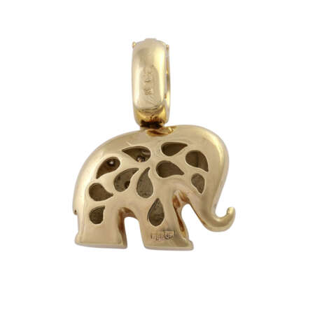 Clip-Anhänger "Elefant" mit Brillantbesatz, - Foto 3