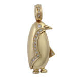 Clip-Anhänger "Pinguin" bes. mit Brillanten, - Foto 1