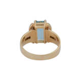Ring mit rechteckigem Aquamarin und Brillanten ca. 0,25 ct, - Foto 4