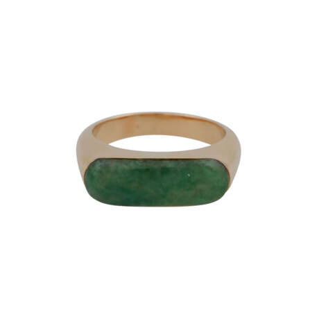 Ring mit Jadeeinlage ca. 20x7 mm, - Foto 1