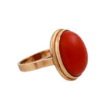 Ring mit roter Koralle, ovaler Cabochon, ca. 15,5x12 mm, - photo 2