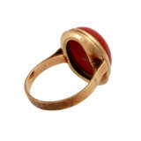 Ring mit roter Koralle, ovaler Cabochon, ca. 15,5x12 mm, - фото 3