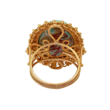Ring mit ovalem Türkis, Cabochon ca. 19x15 mm, - photo 4