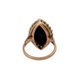 Ring mit Onyxplatte in Navetteform und Diamanten ca. 0,45 ct, - фото 4