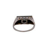 Ring mit rechteckiger Onyxplatte und Diamanten, - photo 4