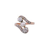 Art Déco Ring mit 2 Altschliffdiamanten, zusammen ca. 0,5 ct, - фото 1
