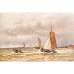 HULK, HENDRICK (1842-1937), "Fischerboote vor der Küste",